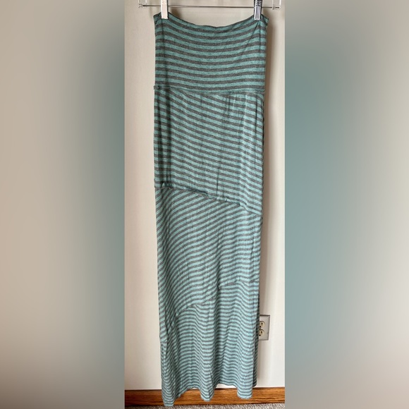 M.S.S.P. Striped Aqua & Grey Maxi Skirt | Size XS | Never Worn | Stretch - Picture 2 of 7